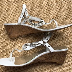 Etienne Aigner White strappy sandals, size 10